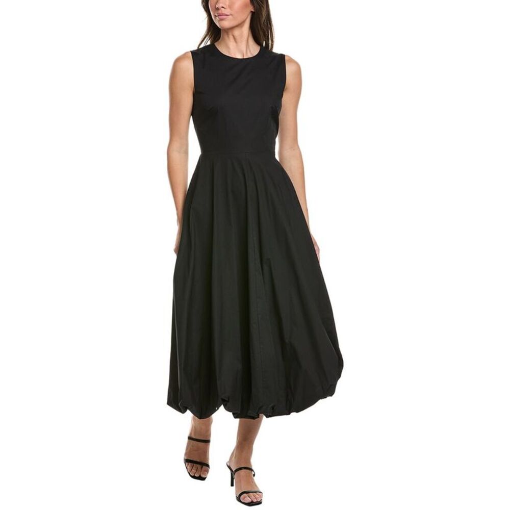 Kenneth Cole Womens Bubble Hem Midi Dress, Black